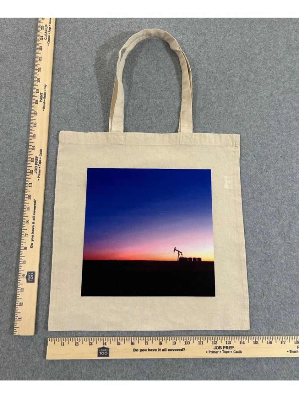 Oil Pump Jack Sunset Tote Bag Eco-Friendly Reusable Shopping Bag